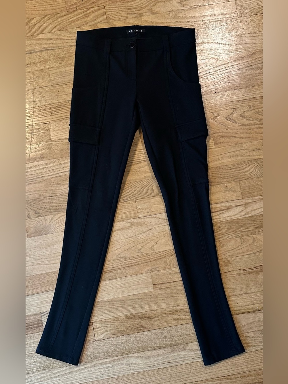 Theory Black Stretch Skinny/Slim Leg Silhouette Cargo Pants (2)